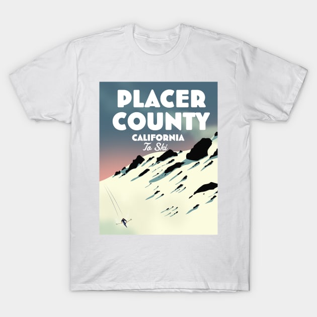 Placer County, California ski poster T-Shirt by nickemporium1